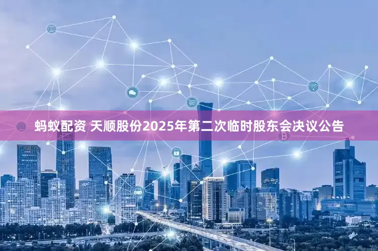 蚂蚁配资 天顺股份2025年第二次临时股东会决议公告
